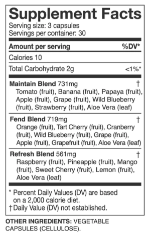 Balance of Nature Fruits Supplement Facts