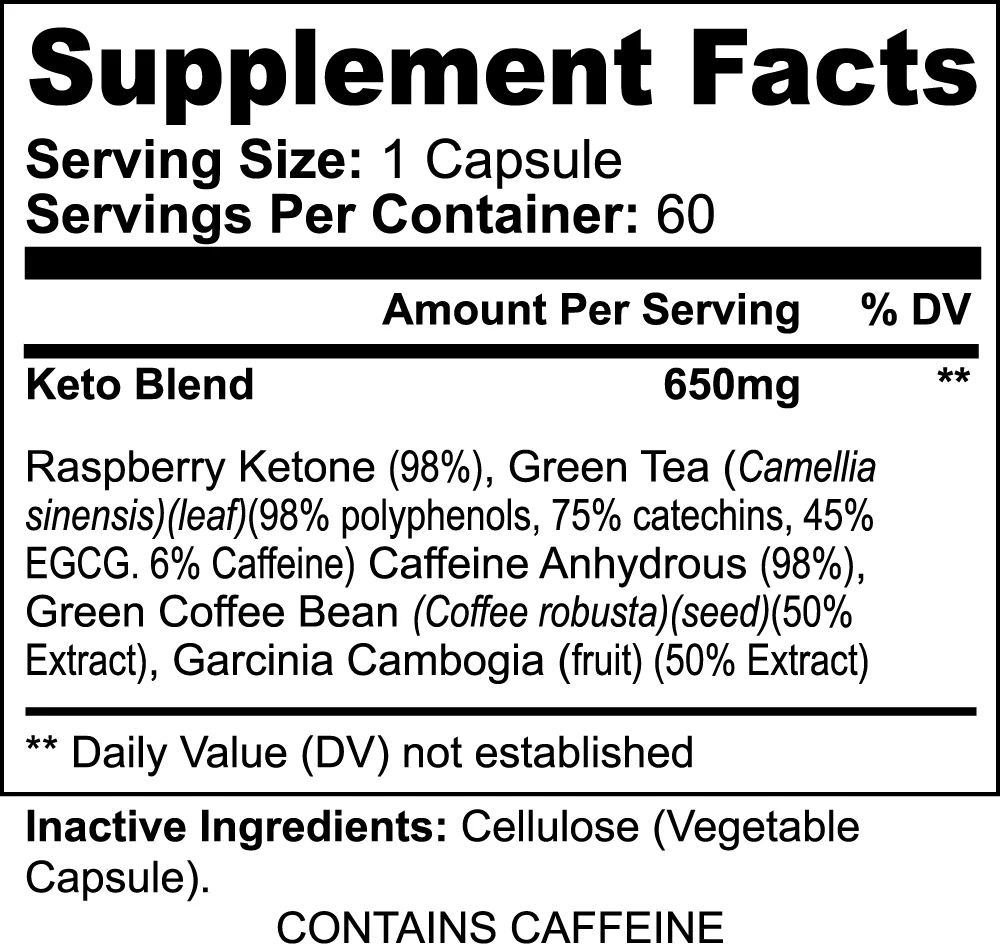 ForeverLyfe Keto-5 Supplement Facts