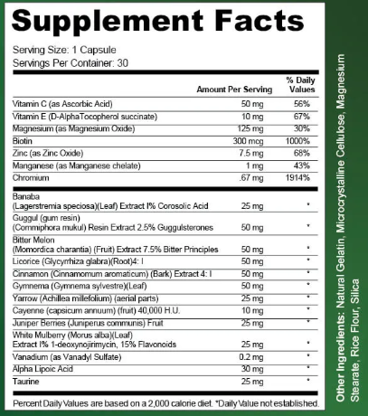 RegenVive Supplement Facts