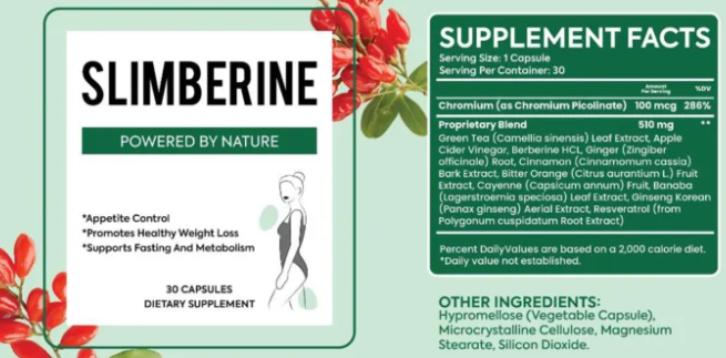 SlimBerine Suppleement Facts