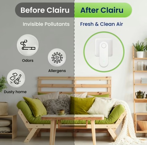 Clairu Air Purifier Before and After