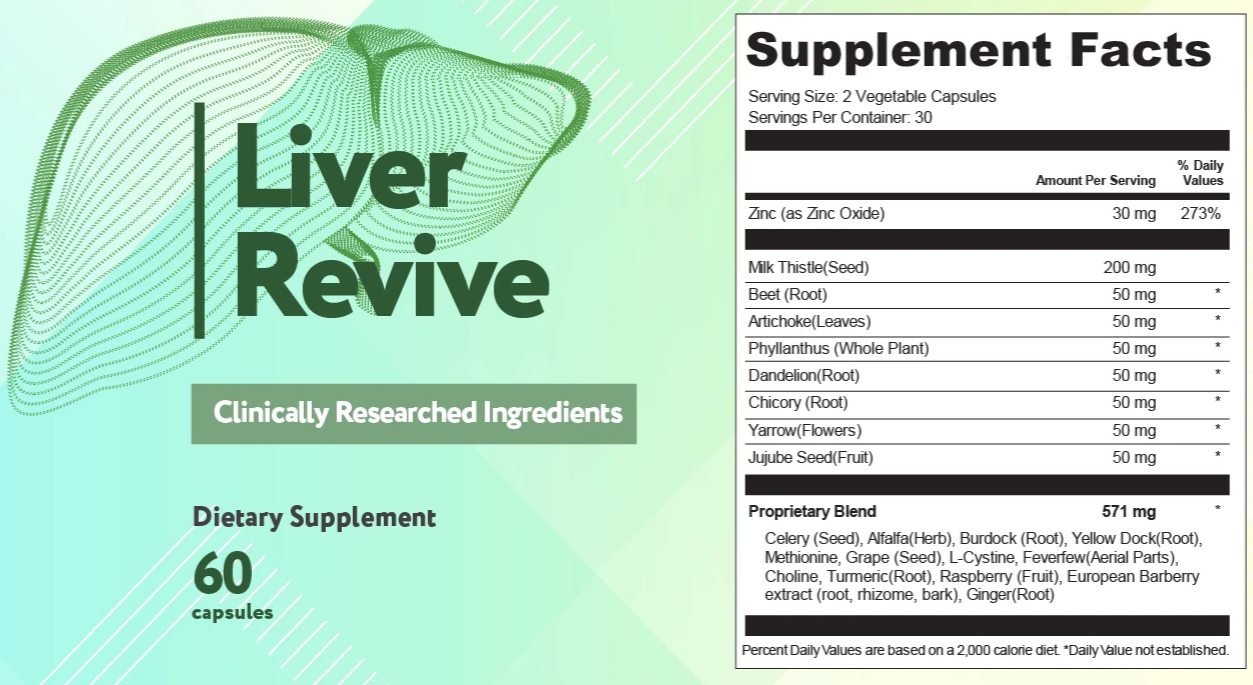 Liver Revive SUpplement Facts