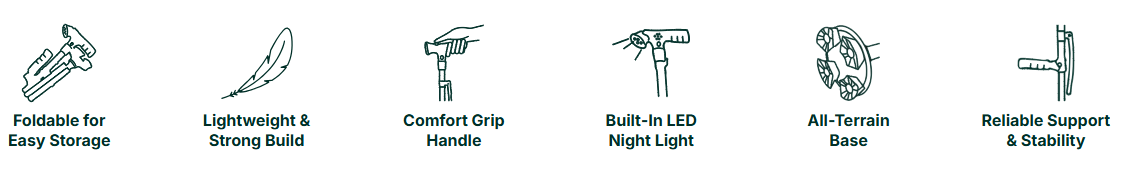 Ready Walker Walking Stick Features