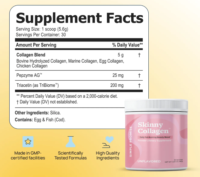 Simple Promose Skinny Collagen Supplement Fact