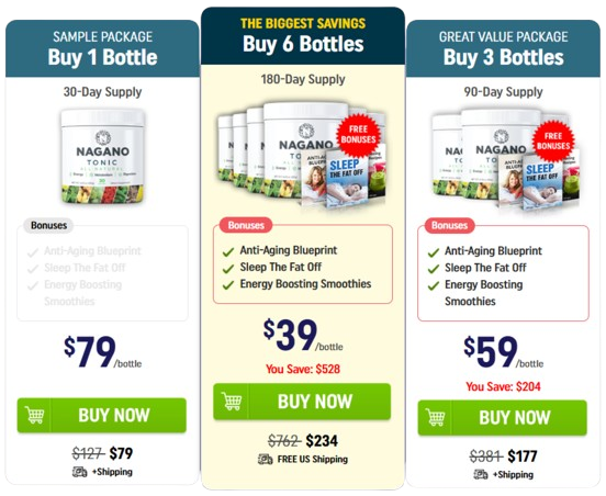 Nagano Lean Body Tonic Pricing