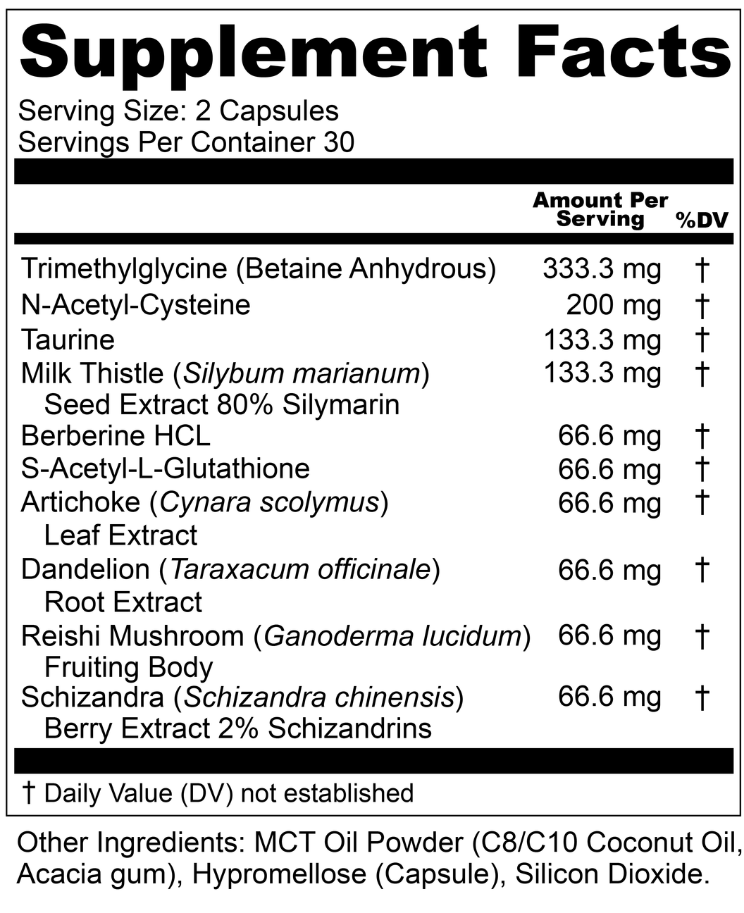 Ultra Liver Supplement Fact