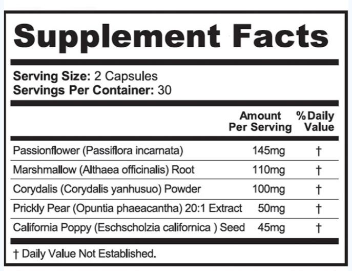 NerveEase Supplement Facts