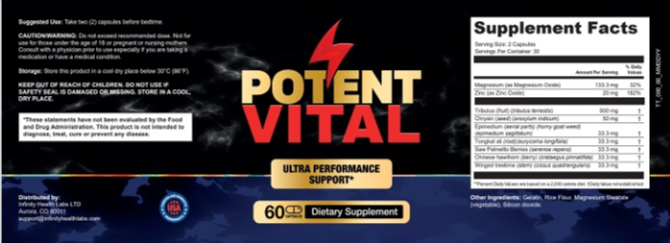 PotentVital Supplement Facts