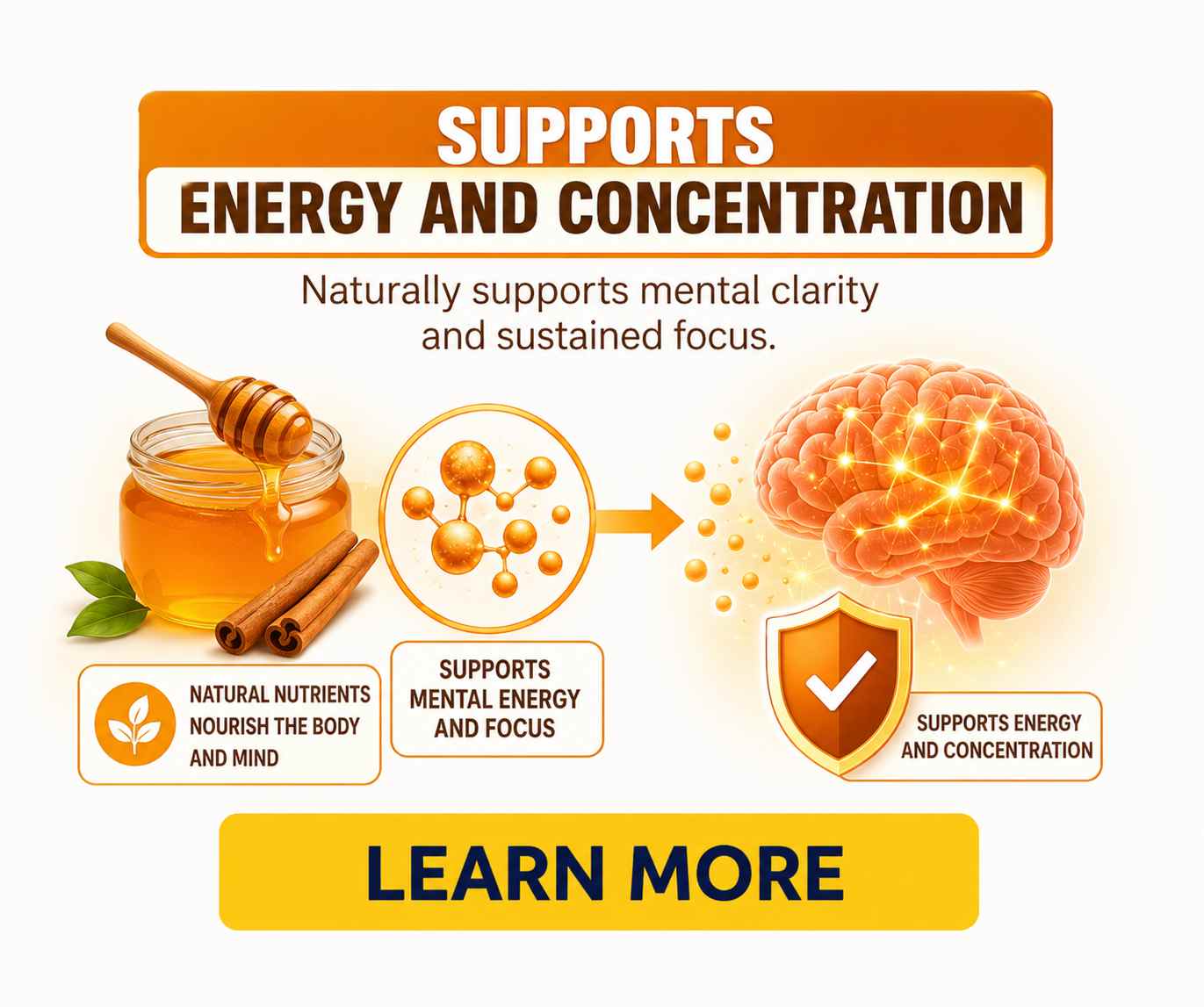 Energy & concentration - Honey and cinnamon