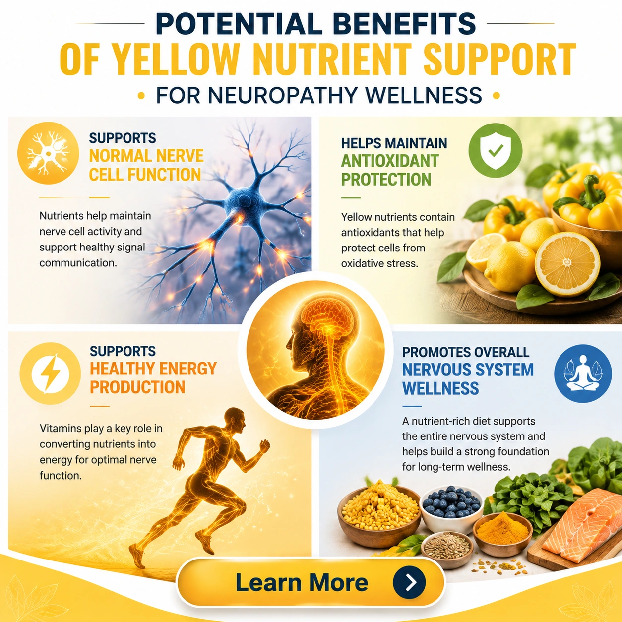 Potential Benefits of Yellow Nutrient Support for Neuropathy Wellness