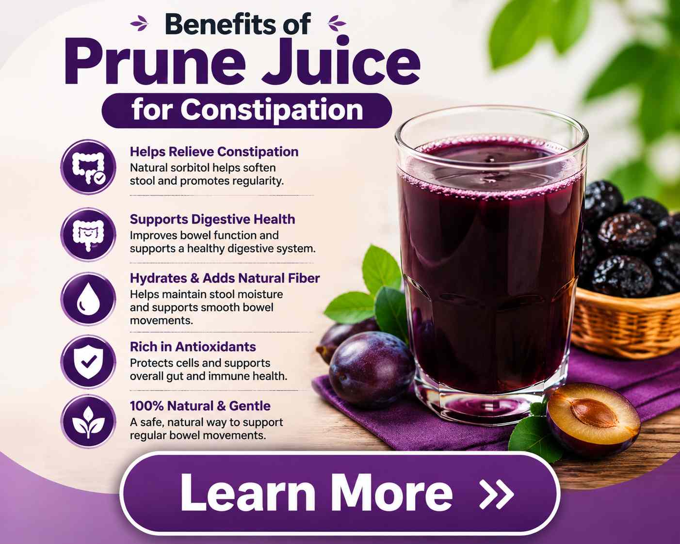 prune juice for constipation benefits