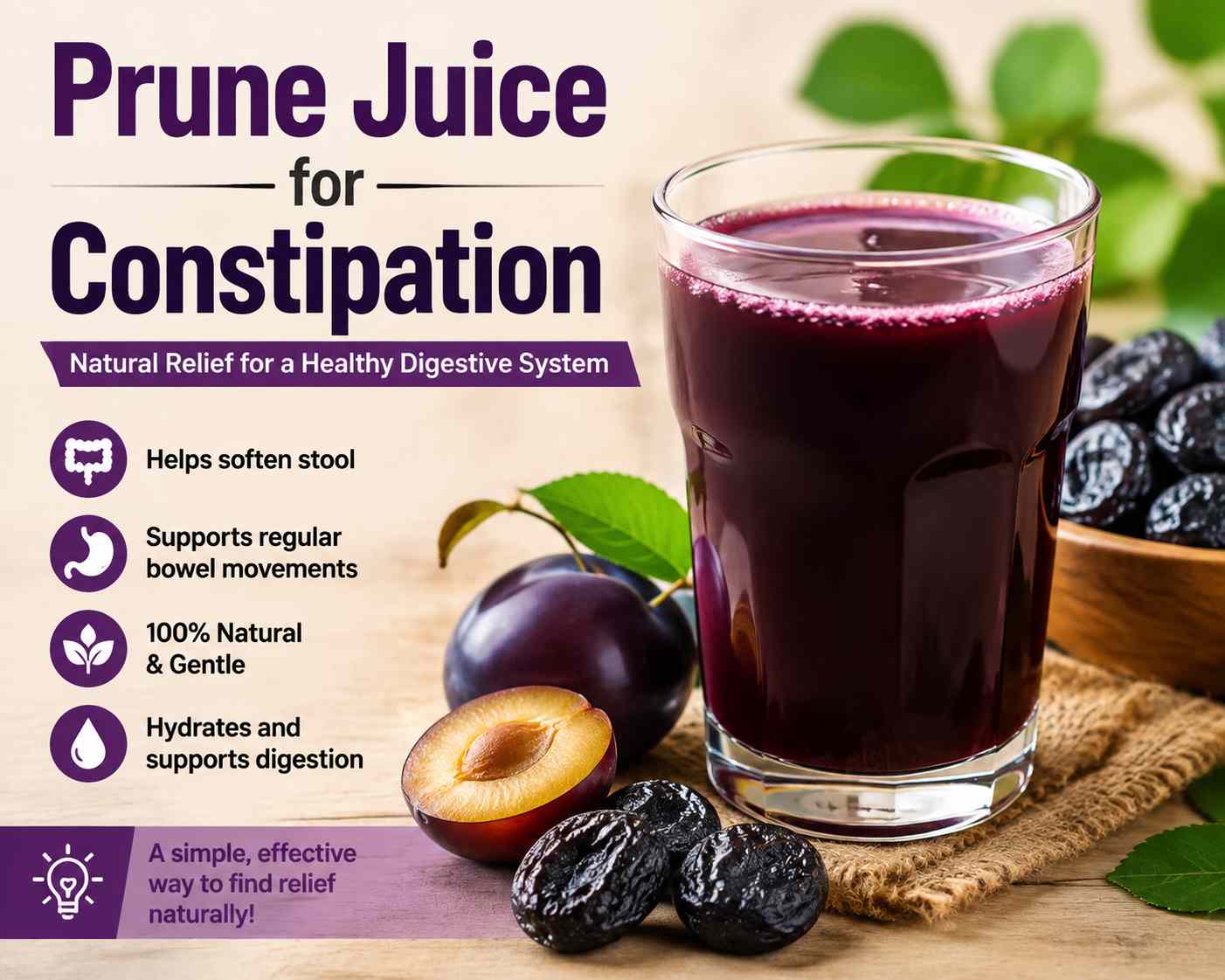 prune juice for constipation