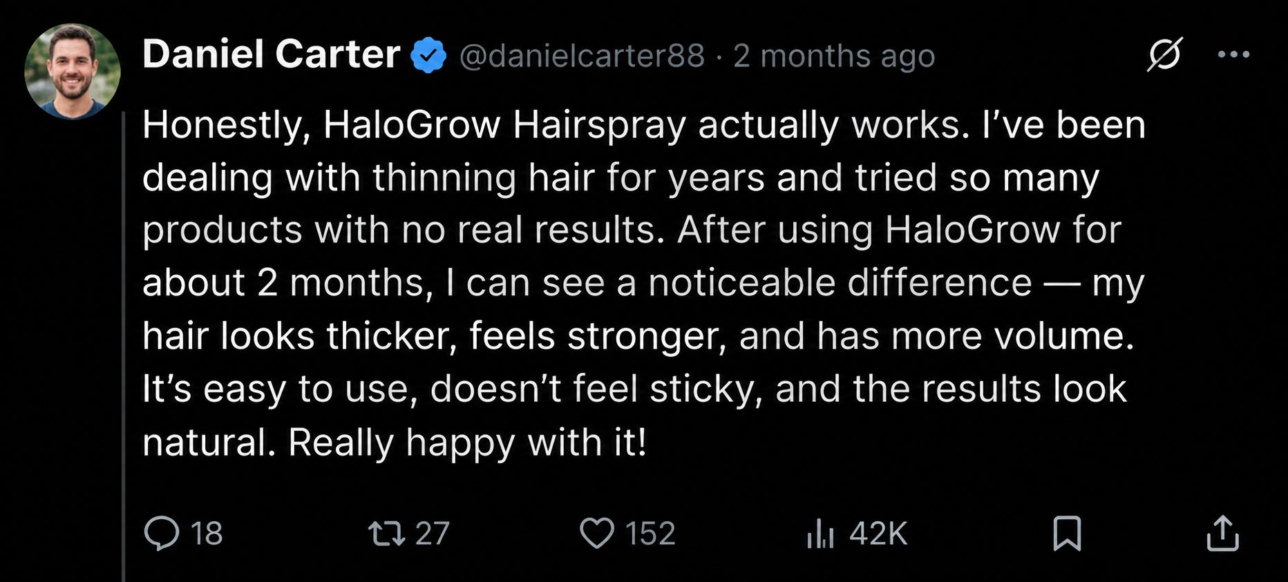 HaloGrow Hairspray - Customer Reviews 1