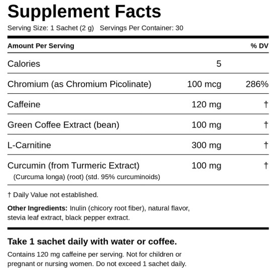 Leanela Slim Coffee Booster supplement Facts
