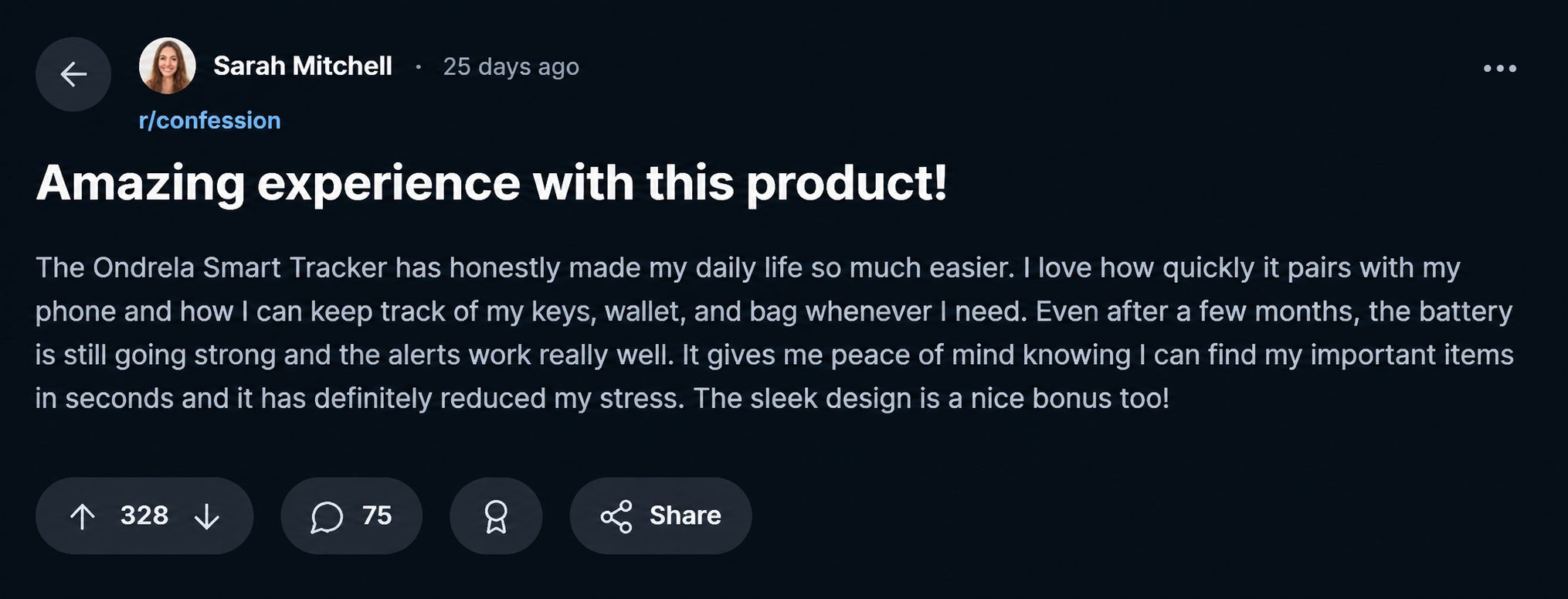 Ondrela Smart Tracker - Customer Reviews 2