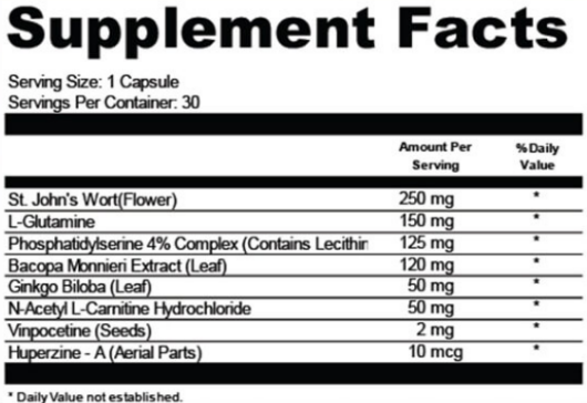 Triple Cognigen Plus Supplement Facts