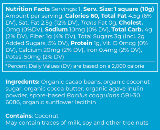 Earth Echo Vitality Chocolate Bliss Bites Ingredients List