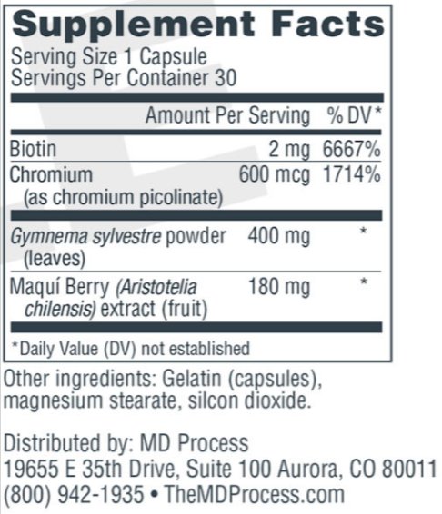 MD-PROCESS GlucoBerry Supplement Facts