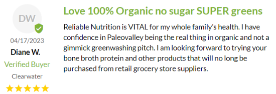 Customer Reviews of Paleovalley Organic Supergreens