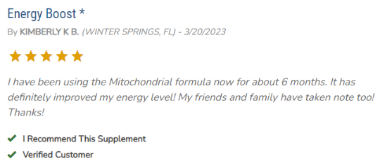 Real Customer Reviews of Advanced Mitochondrial Formula