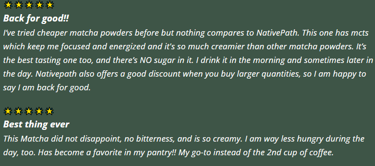 NativePath Matcha Collagen Latte Customer Reviews