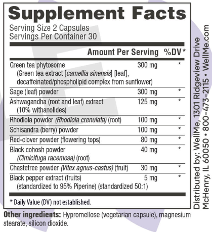 WellMe MenoRescue Supplement Facts