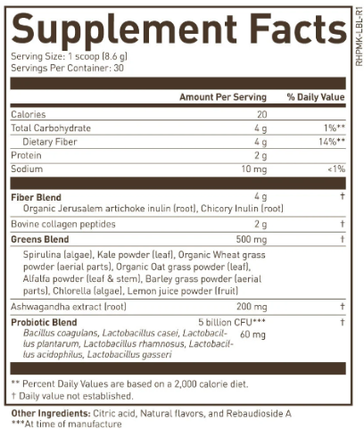 Roundhouse Provisions Morning Kick supplement facts