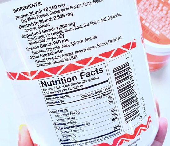 Rootz Protein Superfood Supplement Facts