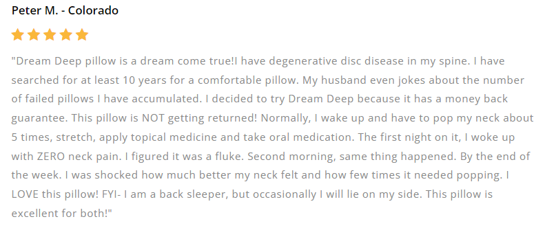 Dreamzy Foam Pillow Customer Reviews