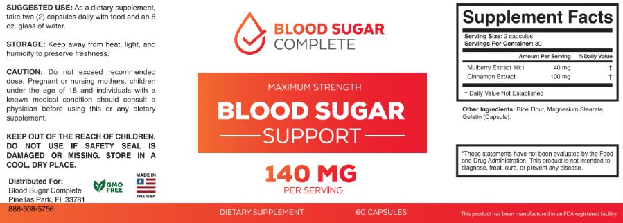 Blood Sugar Complete Ingredients