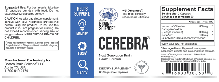 Boston Brain Science Cerebra Ingredients